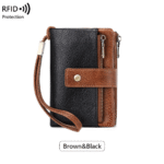 Women's long wallet, stylish clutch, elegant solid color RFID blocking leather wallet👛 - Image 20