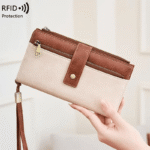 Women's long wallet, stylish clutch, elegant solid color RFID blocking leather wallet👛 - Image 4