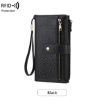 Women's long wallet, stylish clutch, elegant solid color RFID blocking leather wallet👛 - Image 19