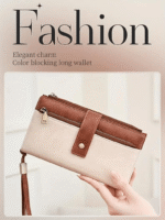 Women's long wallet, stylish clutch, elegant solid color RFID blocking leather wallet👛 - Image 10