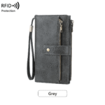 Women's long wallet, stylish clutch, elegant solid color RFID blocking leather wallet👛 - Image 17