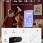 Cozyla Tablet TV: 32 Inch Smart Portable TV on Wheels, 1080P Touch Screen Monitor with Built-in Battery, Android OS with 4K Camera, Wireless Casting, Full Swivel Rolling Stand for Home & Office, White