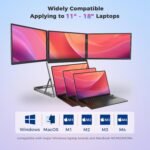 15.6 Inch Laptop Screen Extender, Triple Monitor for 11-18 Inch Laptops, FHD 1080P IPS Foldable Display with 360° Rotation, USB-C (DP Alt Mode) and HDMI for Windows and Mac - Image 3