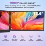 15.6 Inch Laptop Screen Extender, Triple Monitor for 11-18 Inch Laptops, FHD 1080P IPS Foldable Display with 360° Rotation, USB-C (DP Alt Mode) and HDMI for Windows and Mac - Image 2