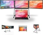 15.6 Inch Laptop Screen Extender, Triple Monitor for 11-18 Inch Laptops, FHD 1080P IPS Foldable Display with 360° Rotation, USB-C (DP Alt Mode) and HDMI for Windows and Mac