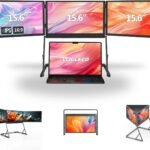 15.6 Inch Laptop Screen Extender, Triple Monitor for 11-18 Inch Laptops, FHD 1080P IPS Foldable Display with 360° Rotation, USB-C (DP Alt Mode) and HDMI for Windows and Mac
