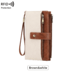 Women's long wallet, stylish clutch, elegant solid color RFID blocking leather wallet👛 - Image 13