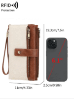 Women's long wallet, stylish clutch, elegant solid color RFID blocking leather wallet👛 - Image 5