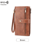 Women's long wallet, stylish clutch, elegant solid color RFID blocking leather wallet👛 - Image 14