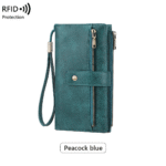 Women's long wallet, stylish clutch, elegant solid color RFID blocking leather wallet👛 - Image 16