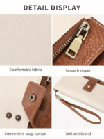 Women's long wallet, stylish clutch, elegant solid color RFID blocking leather wallet👛 - Image 6