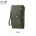 Women's long wallet, stylish clutch, elegant solid color RFID blocking leather wallet👛 - Image 18