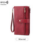 Women's long wallet, stylish clutch, elegant solid color RFID blocking leather wallet👛 - Image 15