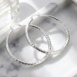 🎉BUY 1 GET 1 FREE🎁Diamond-Cut Hoop Earrings for Women – Elegant, Sparkling 💎 - Image 3