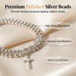 Double-Wrap Rosary Beaded Bracelet - Image 8