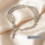 Double-Wrap Rosary Beaded Bracelet - Image 9