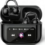 M100 Clip On Earbuds with Touchscreen Case , Wireless Open Ear Headphones for Glasses Small Ears,50h Battery Life，Lightweight 4.1g, Bluetooth 6.0 , IPX7 Waterproof , Earbuds for Running work out