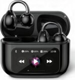 M100 Clip On Earbuds with Touchscreen Case , Wireless Open Ear Headphones for Glasses Small Ears,50h Battery Life，Lightweight 4.1g, Bluetooth 6.0 , IPX7 Waterproof , Earbuds for Running work out
