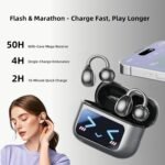 M100 Clip On Earbuds with Touchscreen Case , Wireless Open Ear Headphones for Glasses Small Ears,50h Battery Life，Lightweight 4.1g, Bluetooth 6.0 , IPX7 Waterproof , Earbuds for Running work out - Image 6