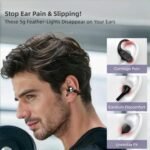 M100 Clip On Earbuds with Touchscreen Case , Wireless Open Ear Headphones for Glasses Small Ears,50h Battery Life，Lightweight 4.1g, Bluetooth 6.0 , IPX7 Waterproof , Earbuds for Running work out - Image 3