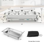 Buffet Servers and Warmers, 2 in 1 Electric Warming Tray, Stainless Steel Chafing Dish with Temperature Control, 3 Serving Trays, 4.5/8 Qt Food Warmers Station for Parties Banquets Events, Dishwasher Safe - Image 5