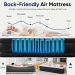 Air Mattress - 18" Inflatable Blow Up Airbed with Built-in High Capacity Pump, Double Height, Non-Slip Bottom Design, Weight Capacity 660 lbs Air Bed for Home or Camping - Image 2