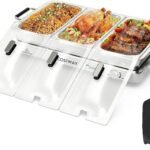 Buffet Servers and Warmers, 2 in 1 Electric Warming Tray, Stainless Steel Chafing Dish with Temperature Control, 3 Serving Trays, 4.5/8 Qt Food Warmers Station for Parties Banquets Events, Dishwasher Safe