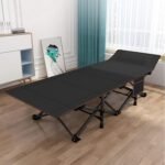 Oversized XXL Camping Cot with Mattress, 32" Wide Folding Cot | Heavy Duty Sleeping Cot Bed for Adults Portable Outdoor Bed with Carry Bag, Travel Camp Cots | BLACK - Image 7