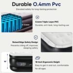 Air Mattress - 18" Inflatable Blow Up Airbed with Built-in High Capacity Pump, Double Height, Non-Slip Bottom Design, Weight Capacity 660 lbs Air Bed for Home or Camping - Image 6