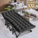 Oversized XXL Camping Cot with Mattress, 32" Wide Folding Cot | Heavy Duty Sleeping Cot Bed for Adults Portable Outdoor Bed with Carry Bag, Travel Camp Cots | BLACK - Image 5