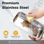 Buffet Servers and Warmers, 2 in 1 Electric Warming Tray, Stainless Steel Chafing Dish with Temperature Control, 3 Serving Trays, 4.5/8 Qt Food Warmers Station for Parties Banquets Events, Dishwasher Safe - Image 9