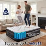 Air Mattress - 18" Inflatable Blow Up Airbed with Built-in High Capacity Pump, Double Height, Non-Slip Bottom Design, Weight Capacity 660 lbs Air Bed for Home or Camping - Image 7