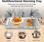 Buffet Servers and Warmers, 2 in 1 Electric Warming Tray, Stainless Steel Chafing Dish with Temperature Control, 3 Serving Trays, 4.5/8 Qt Food Warmers Station for Parties Banquets Events, Dishwasher Safe - Image 6
