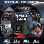 2026 All-Season Savior – 4000A Car Jump Starter with 150PSI Tire Inflator, 15000mAh Power Bank & LED Light, Reliable in -20°F, Compatible with Most Cars & Trucks, For All Driving Situations - Image 4
