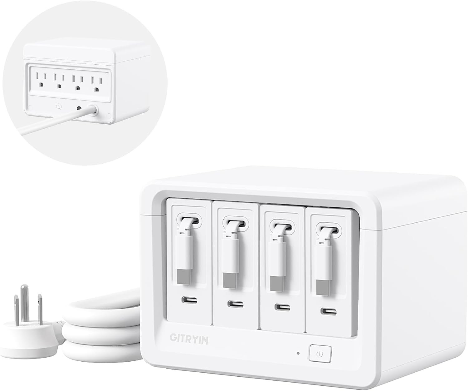 51LBO6PFsPL._AC_SL1500_ 12-in-1 Desktop Charging Station, 160W USB Retractable GaN Charger - Image 1