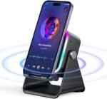 Induction Speaker with Phone Stand 5 in 1 Wireless Bluetooth Audio, Phone Speaker Amplifier for iPhone & Android with RGB Light and USB Wired Charging
