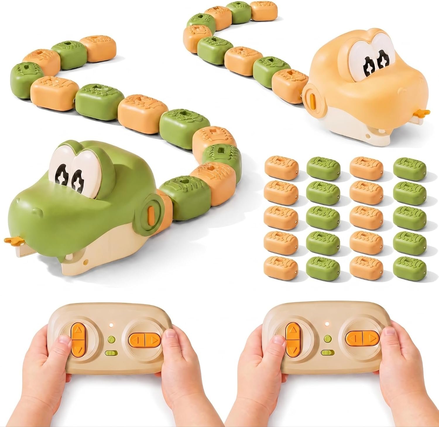 716Bvh14SkL._AC_SL1500_ Magnetic Snake Game Toy Eating Itself with Sound & Light for Boys - Image 1