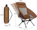 FanttikOutdoor Zeta L8 Max Portable Foldable Rocking Camping Chair with Carry Bag – Lightweight Outdoor Chair for Camping, Hiking, Fishing & Patio, Supports up to 250 lbs, Brown - Image 3