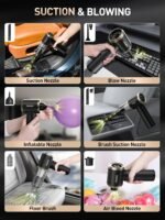 Cordless Car Vacuum Cleaner, 18000PA Powerful Suction, 86000RPM 5-in-1 Handheld Vacuum & Air Duster with LED Light for Car, Home, Keyboard and Pet Hair - Image 7