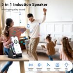 Induction Speaker with Phone Stand 5 in 1 Wireless Bluetooth Audio, Phone Speaker Amplifier for iPhone & Android with RGB Light and USB Wired Charging - Image 3