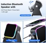 Induction Speaker with Phone Stand 5 in 1 Wireless Bluetooth Audio, Phone Speaker Amplifier for iPhone & Android with RGB Light and USB Wired Charging - Image 6