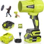Turbo Cordless Leaf Blower: 150 MPH 600 CFM Turbo Jet, Lightweight 1.45 lb Battery Powered Handheld Blower for Yard Leaves, Driveway Sand, Car Drying with 21V 4.0Ah Battery & Ergonomic Handle