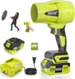 Turbo Cordless Leaf Blower: 150 MPH 600 CFM Turbo Jet, Lightweight 1.45 lb Battery Powered Handheld Blower for Yard Leaves, Driveway Sand, Car Drying with 21V 4.0Ah Battery & Ergonomic Handle