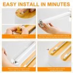 Kitchen Wrap Dispenser with Cutters Organize Aluminum Foil Plastic Wrap Wax Paper Wooden Design Storage Organizer with Easy Tear System for Countertop Pantry and Kitchen Cabinet (3in1) - Image 4