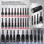 80-Piece Premium Magnetic Impact Nut Driver Set Metric & SAE with Socket Adapters, Bit Holder, Wing Nut Driver, Universal Sockets, Quick Release Extension, Power Bits - Image 2