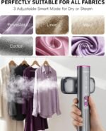 OGHom Steamer for Clothes, 110-240V Travel Steamer & Iron 2 in 1, 1000W Powerful Steam, Portable Handheld Garment Wrinkle Remover, 30s Fast Heat-Up with Dry & 2-Steam Control - Image 6