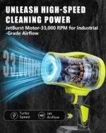 Turbo Cordless Leaf Blower: 150 MPH 600 CFM Turbo Jet, Lightweight 1.45 lb Battery Powered Handheld Blower for Yard Leaves, Driveway Sand, Car Drying with 21V 4.0Ah Battery & Ergonomic Handle - Image 8