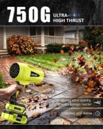 Turbo Cordless Leaf Blower: 150 MPH 600 CFM Turbo Jet, Lightweight 1.45 lb Battery Powered Handheld Blower for Yard Leaves, Driveway Sand, Car Drying with 21V 4.0Ah Battery & Ergonomic Handle - Image 5