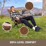 FanttikOutdoor Zeta L8 Max Portable Foldable Rocking Camping Chair with Carry Bag – Lightweight Outdoor Chair for Camping, Hiking, Fishing & Patio, Supports up to 250 lbs, Brown - Image 6