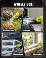 Turbo Cordless Leaf Blower: 150 MPH 600 CFM Turbo Jet, Lightweight 1.45 lb Battery Powered Handheld Blower for Yard Leaves, Driveway Sand, Car Drying with 21V 4.0Ah Battery & Ergonomic Handle - Image 7